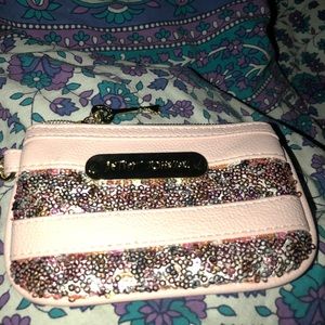 Betsey Johnson sequin baby pink mini wallet